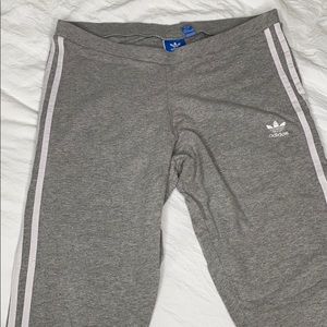 Grey adidas stripped leggings
